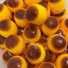 1pc Caramel Pudding Handmade Squishy, DIY Petal & Glitter Filled Crispy Squeeze Ball, Stress Relief Vent Toy For Adults - Multicolor - View 7