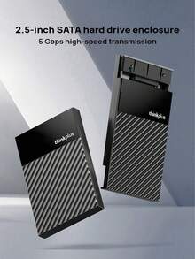 Lenovo 便攜式USB-C 3.1硬碟盒，2.5吋SATA固態/機械硬碟通用，直連安卓手機、Mac、Windows、電視、PS主機，高速讀寫即插即用，擴容遊戲照片視頻 - 黑色 - 查看 2