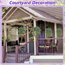 1/3pcs Artificial Camellia Hanging Plant - Plastic Material, No Pot Needed, Suitable For Home And Outdoor Decor, Ideal Choice For Valentine's Day, Mother's Day, Father's Day And Wedding Decoration, Indoor And Outdoor Decoration, Colorful Floral Design, Artificial Plant, Artificial Flower - Purple - View 5