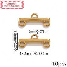 10pcs 18K Gold Plated Stainless Steel Multi-Hole Bar Connectors, Fade-Resistant DIY Jewelry Findings - Stainless Steel Porous Connection - View 10