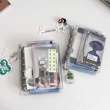 A7 Transparent Loose-Leaf Binder Notebook, Sticker Book, Blank Pages, Transparent Loose-Leaf Notebook, Sticker Notebook, Three-Fold Soft Cover Notebook, PVC Transparent Replaceable Pages, Large Capacity Portable Loose-Leaf Binder, Suitable For Photo Albums, DIY And Sticker Storage - A7 - View 10
