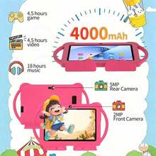 4GB RAM + 64GB ROM / 7 吋平板電腦 / 四核 1.3GHz / Android 13 MTK8321 / 1280x800 HD IPS 螢幕 / 2MP+5MP 鏡頭 / 4000mAh 電池 / WiFi、家長控制、教育、遊戲 / ABS 塑料 + 矽膠，教育平板 - 藍色 - 查看 12
