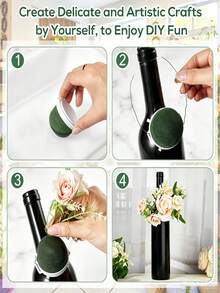 Tempat Busa Bunga Mini, Blok Busa Bunga Bulat dengan 1 Gulungan Kawat Bunga Hijau, Cocok untuk Meja, Pernikahan, Botol Anggur, Dekorasi Topi - Beraneka warna - View 7