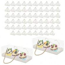 60pcs Clear Cake Boxes For Bakery Rectangular Cupcake Box Small Packaging Boxes - 1 - View 1