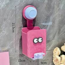 1pc Dopamine Face Towel Storage Box, No-Drill Suction Cup Toothbrush & Toothpaste Holder, Bathroom & Washroom Organizer - Multicolor - View 9