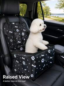 Waterproof Breathable Pet Car Seat, Portable Foldable In-Car Dog Ty Basket For Small Medium Pets, Universal Car Seat Cover With Breathable Mesh, Non-Slip Bottom & Seat Belt Anchor For  Pet Riding - One Size Fits All - View 12
