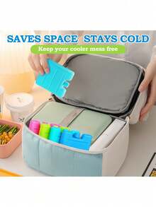 1/2/3PCS Reusable Air Conditioning Fan Ice Crystal Box, Water Filled Cold Storage Ice Box, Cold Chain Transportation Cooling And Preservation Ice Board, Stall Food Freezing And Insulation Box, Used For Camping Picnics, Outdoor Activities, Fishing - Multicolor - View 7