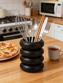 1 pieza Estante apilable para utensilios de mesa de cocina, organizador multifuncional para almacenamiento de cuchillos y tenedores, decoración de cocina del hogar - Multicolor - Ver 7