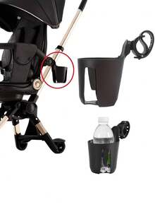 Portavasos universal para cochecito, apto para bebidas, botellas de agua, tazas y tazas de café, fijación ajustable, accesorio multifuncional para cochecito - Multicolor - Ver 3