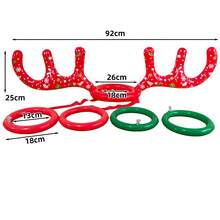 1pc Inflatable Reindeer Antler Headband Game, Includes 4 Inflatable Hoops, Reindeer Headband Decor Toy, Random Color, Suitable For Christmas Party - Multicolor - View 15