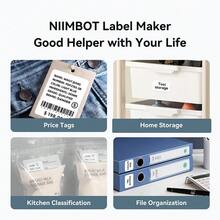 Niimbot B1 Label Printer, 2-Inch Large Waterproof Labels, Suitable For Office/Commercial/Enterprise/Home, Price Labels, Gray/Blue/Bright Blue Printer - Multicolor - View 10
