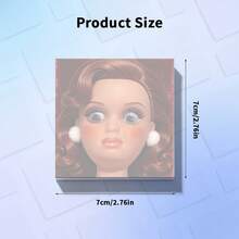 1/4 Pcs Square Creative Sticky Notes And Color Code Labels, Annoying Angry Doll And Brown Wavy Hairstyle Face Memo Pad, Humorous Stationery For Student Office Daily Planning, Gag Gift, Desktop Decor And Workplace Message Notes - one-size - View 5