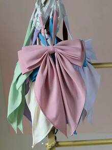 School Student Women's Solid Color Bow Uniform Collocation Fishtail Pink Big Bow JK Elegant - Multicolor - View 2