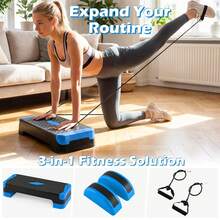 3-In-1 Aerobic Step Platform 600 LBS Adjustable Exercise Stepper - Gray - View 10