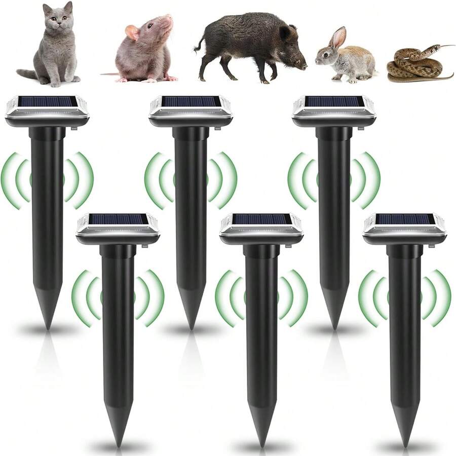 SEAGO 太陽能動物驅趕器,戶外太陽能超音波動物驅趕器,蜂鳴震動即插即用超音波鼠類驅趕器,戶外驅蛇器,IPX6防水,有效驅趕蛇、地鼠、浣熊、田鼠、土撥鼠、花栗鼠 - 彩色 - 查看 1