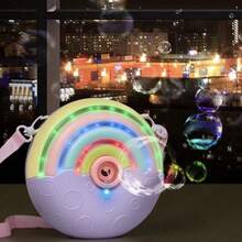 Creative Rainbow Eggshell Electric Bubble Machine, Compact Round Body Anti-Collision, Fully Automatic Bubble Output With Soft Color Matching, Suitable For Baby Home Play, Park Walks, Beach Outings, Ideal Gift For Children's Day, Birthday, Portable Bubble Toy For 3+ Boys And Girls - Multicolor - View 2