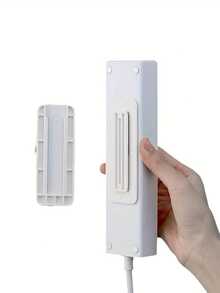 1/3pcs Self-Adhesive Cable Management Clips, No-Drill Desktop Socket Holder, Slide-In Power Strip Mount, White Plastic Adhesive Cable Organizer Brackets, Cable Holder, Practical Hooks - A - View 4