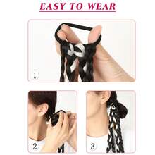 Synthetic Braided Wig, American High-Gloss Ponytail, Dopamine Braided Hair, Add Volume, Colorful Hairband Braided Wig - Multicolor - View 7