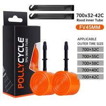2入公路車內胎 700C 700x32/35/38/40/42C 超輕防刺穿 TPU 內胎，適用山地車，法式氣嘴 45/65/85mm - 彩色 - 查看 13