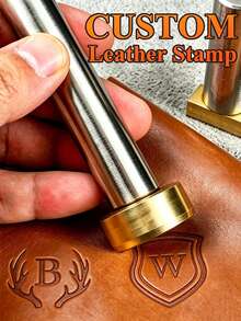 Custom 3cm/4cm Brass Leather Stamp Set, Custom Brass Embossing Stamp, Leather Embossing Logo Stamp - Multicolor - View 2