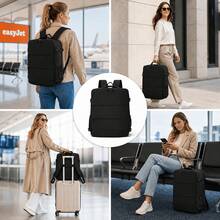 myco bags Mochila de Cabina ( ) - Bolsa de Mano de Gran Capacidad con Compartimento para Portátil, Apta para Portátiles de Hasta 17.3 Pulgadas, Bolsa de Viaje Ligera con Correas de Compresión, Bolsillo Delantero y Bolsillos Laterales, Correas de Hombro Ajustables, Adecuada para Viajes Aéreos, Viajes en Avión y Escapadas de Fin de Semana - Multicolor - Ver 4