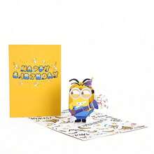 Miniso 1Pc  3D Pop-Up Greeting Card, Funny Game Character Design Birthday/Party Invitation Card For Kids Fans, With Envelope, Creative Gift - View 9