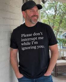 Rude I3;M Ignoring You T-Shirt Mens Womens Funny Slogan Offensive Sarcastic Tee - 黑色 - 查看 1
