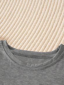 Camiseta de manga corta para mujer, serie "Cinco Minutos para Dormir", estilo casual de cuello redondo, estilo retro a la moda, estilo deportivo casual para primavera y otoño, disponible en - Gris Oscuro - Ver 5