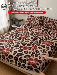 2/3pcs Printed Bedding Set (1 Fitted Sheet + 1/2 Pillowcases, Pillow Inserts Not Included), Skin-Friendly Comfortable Mattress Protector, Soft & Breathable, Multiple Sizes For Twin/Full/Queen/King Beds, Machine Washable, Back To School - Multicolor - View 28