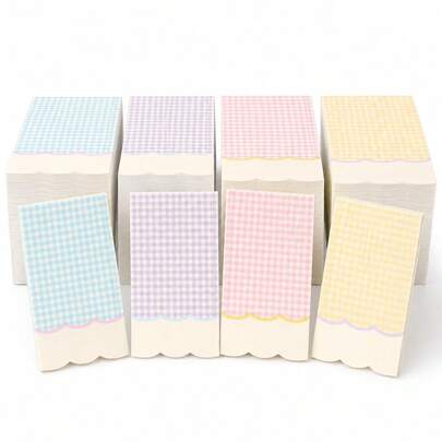 20/40/60pcs, Pastel Gingham Scalloped Paper Guest Towels, 2-Ply Disposable Plaid Print Napkins, Macaron Blue Pink Yellow Purple Check & Wavy Edge Design Tissues Hand Towels For Spring Picnic, BabyShower, Tea Party Supplies, 13*15.7inch