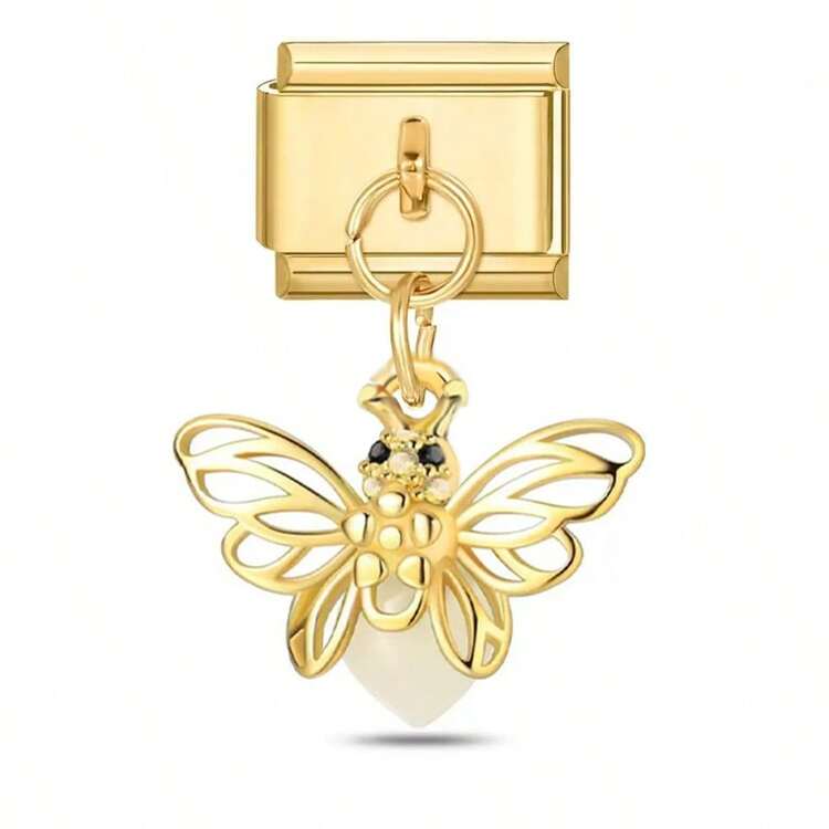 Classic Bee-Insect Pendant Charm, Silver Modular Italian Modular Bracelet DIY Jewelry Making, Luminous Glow-In-The-Dark Detachable Combination Pendant Accessory, Suitable For Men And Women For Daily Wear Minimalist Jewelry - Multicolor - View 17