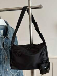 Tas Tote Selempang Nilon Kapasitas Besar Gaya Kargo Jepang untuk Pria, Tas Bahu Kasual untuk Komuter, Termasuk Kantong Earphone Mini yang Dapat Dilepas, Kain Tahan Lama, Tas Kurir Fungsional Multi-Kompartemen Serbaguna untuk Aktivitas Luar Ruangan - MultiWarna - View 11