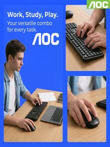 1 Set AOC KM300 Wireless Keyboard And Mouse Combo, Slim Design, Business/Home Office, Fashion Classic Set, Minimalist Keyboard And Mouse Set, Lightweight Portable Durable, Multi-Device Compatible - View 8