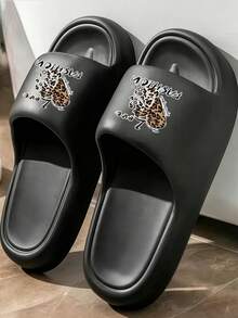 Spring/Summer Minimalist Versatile Thick Sole Sandals, Comfortable Sole For Long Wear Without Fatigue, Easy To Clean, Suitable For Indoor And Outdoor Use, Unisex Couple Style, Perfect For Birthday And Housewarming Gifts - Black - View 2