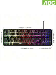 AOC GK116 104 Keys Mechanical Wired Gaming Keyboard, RGB Backlight USB Plug And Play Luminous Keyboard, Universal For Desktop Notebook Home Gaming Office Daily Typing - View 10