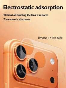 1pc Cute Sparkling Heart-Shaped Diamond Rhinestone Colorful Transparent Camera Screen Protector, Compatible With IPhone 17 Pro Max/17 Pro. Soft Transparent Protective Case, Compatible With Apple 17 Pro Max, Transparent Hollow Base, Protects 17 Camera, Camera Cover, Camera Protector Film, Phone Metal Sticker, Phone Accessories, 17, Phone Protection, 17 Pro Screen Protector Enhanced Version, Electrostatic Adsorption Accessories, Phone Camera Protector Film With Sparkling Diamonds, 17 Pro Max Lens Cover, Camera Cover Protective Case - Purely Transparent - View 9