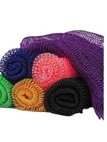 2pcs African Net Sponge, African Exfoliating Net, African Bath Sponge, African Wash Net, African Ghana Sapos Scrubbing Cloth, Body Exfoliating Long Net Shower Body Scrubber Back Scrubber Skin Smoother - Multicolor - View 1