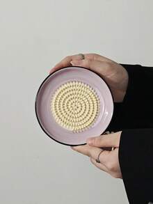 1件手動廚房薑蒜研磨器，陶瓷水果與大蒜磨盤，家用食物泥研磨器，薑蒜磨盤，給家人和朋友的節日禮物 - 彩色 - 查看 17