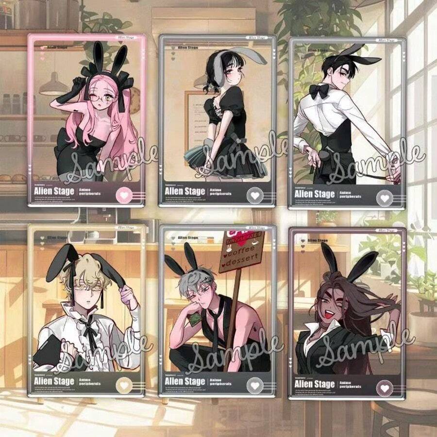 Mercancía de Colaboración del Café del 3er Aniversario de Alien Stage: Llavero de Foto de Tarjeta Acrílica Transparente Suamizi - B - Ver 1