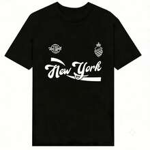 Za Unisex T-Shirt 100% Cotton Regular Fit With Graphic Print, Short Sleeve, Casual Style, Summer Streetwear, Urban Style, Printed Top, Vintage Fashion, Soft And Breathable. - 銅色 - 查看 2