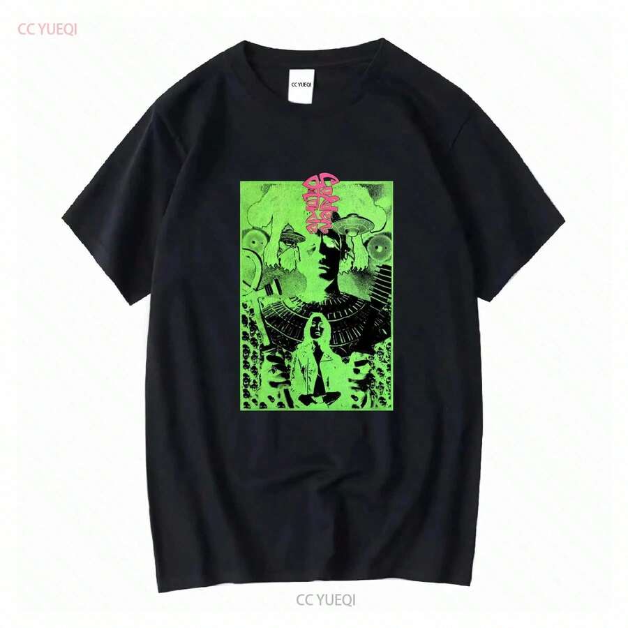 The Golden Horde Band Print T-Shirt, Neo Irish Punk Style, Vintage 's Size L, Casual Designer Clothing With Vintage Wash Effect, Stylish - 黑色 - 查看 1