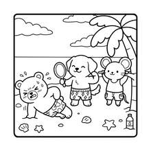 1 Libro de Atmósfera de Verano Cómoda: Libro de Colorear Audaz y Simple Adecuado para Adultos y Niños, con Escenas de Animales Lindos de Verano, Relajante y Calmante, 24 Páginas para Colorear, Experiencia de Coloreado Muy Simple y Cómoda, Adecuado para Amigos, Parejas y Familia, Adecuado para Fiestas, Halloween y Otras Festividades. Opción de Regalo Perfecta, Suministros de Pintura y Aprendizaje. - Página para colorear con ambiente veraniego agradable - Ver 7