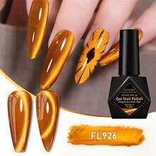 FOUR LILY 1件 10ml 金色寶石貓眼凝膠指甲油，金色亮面磁性半永久浸泡式 UV LED 凝膠指甲油，適合夏季美甲，居家與沙龍 DIY 美甲用品 - 彩色 - 查看 8