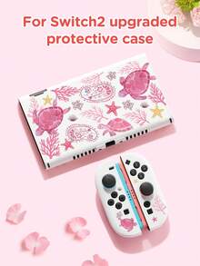 New Switch 2 (2025) Game Accessories, 1pc Pink Turtle Star Ocean Pattern Storage Bag For Charger And Data Cable, Compatible With Switch/Switch 2 Protective Case, Compatible With Switch 2/Switch OLED/Switch NS Battery Version Game Console Storage Bag/Protective Case, Card Box, Dust Cover, Dock, Built-In Stand, Can Store 10 Game Cards, Portable Travel, Anti-Drop Anti-Pressure Game Cartridge Box Controller Bag Accessory - Multicolor - View 7
