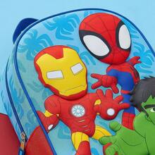 Cerdá Marvel 3D蜘蛛人兒童背包 - 藍色書包，印有蜘蛛人、鋼鐵人和綠巨人圖案，輕便耐用（聚酯纖維/EVA材質），是幼兒園和開學季的理想之選 - 選項 8 - 查看 7