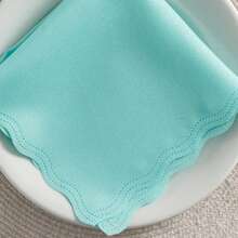 Fabric Napkin Set Of 10 Oxford Laser Finish - Mint Blue - View 2