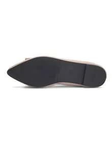 Runs Half Size Small, Women's Butterfly Rhinestone Pointed Toe White Flat Shoes, Lightweight And Comfortable, Suitable For All Seasons - Chantilly - View 8