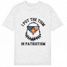 1pc Unisex 100% Cotton Regular Fit Graphic Tee Short Sleeve Casual Shirt Summer Streetwear Urban Style Print Top Fashion Vintage Culture Soft Breathab - 白色 - 查看 2