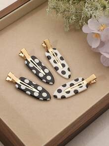 4pcs Vintage Polka Dot Women's Hair Clips, Cute Style Hair Accessories For Daily Commute, Date, Picnic Decoration And Styling - Multicolor - View 2