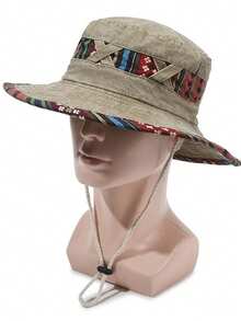 Men's Washed Bucket Hat, Vintage Drawstring Bucket Hat, Siberian Outdoor Sports Sun Hat, Fashionable, Casual, Comfortable Sun Protection Hat, Suitable For Cycling, Travel, Vacation, Hiking And Sun Protection - A - View 4